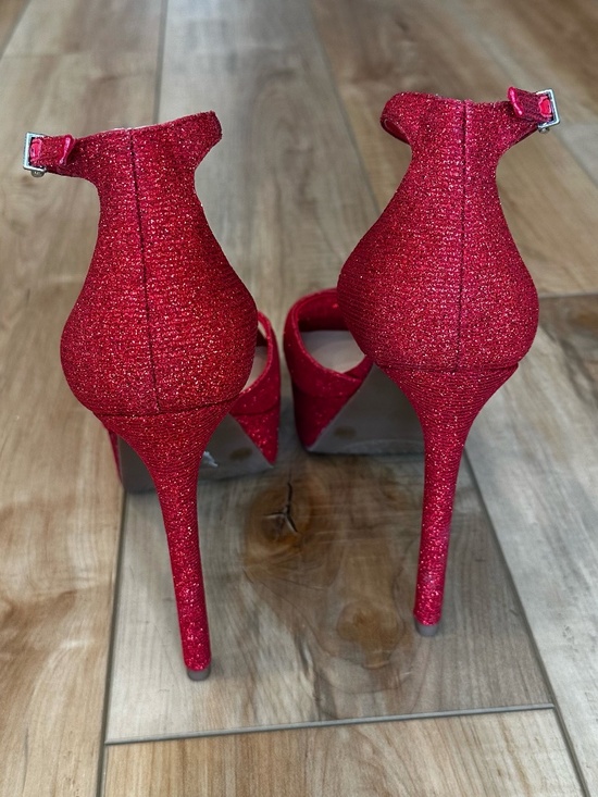 NWT Gianni Bini Chellsie Glitter Ankle Strap Platform Stiletto Dress Shoes 8.5 - Picture 4 of 13